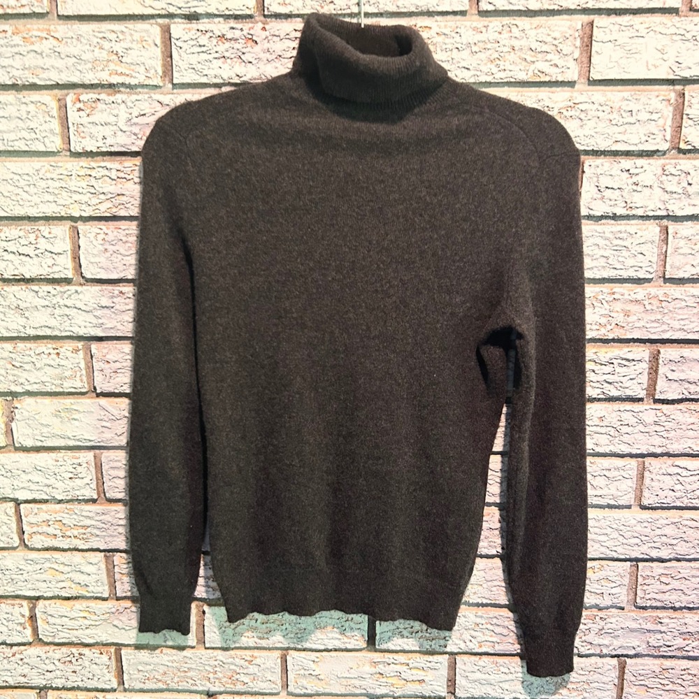 Lord & Taylor Cashmere Turtleneck Sweater Charcoal Gray Heather Womens Small - Picture 2 of 5